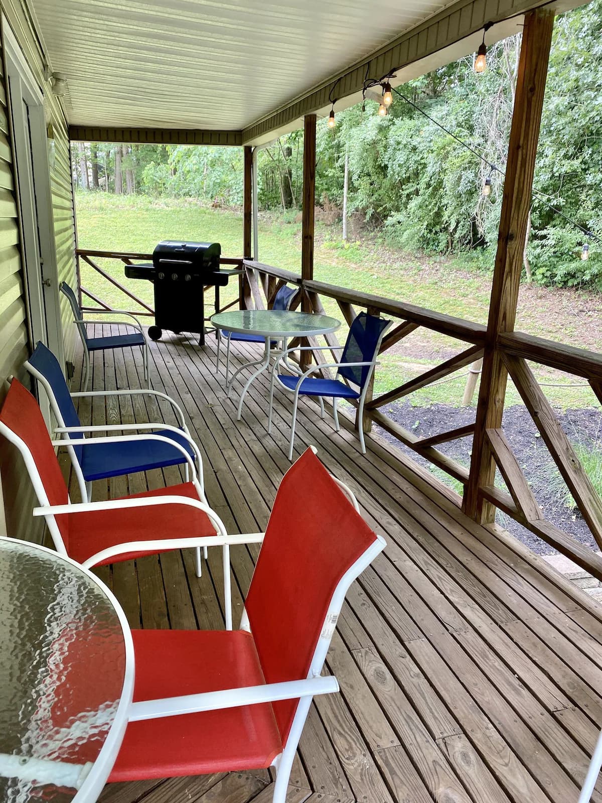 Covered porch with outdoor seating